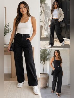 NWT Women’s Velvet Heart Bradley Cargo Pants Black Utility Size 27 x 
30 1/2 L